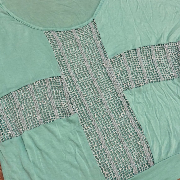 Teal Shoulder Cutout Top - Picture 2 of 2